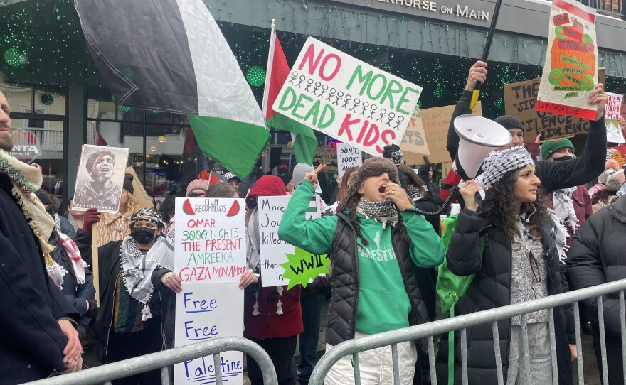 Several hundred protestors fill Main Street of Park City, Utah. January 21, 2024. Photo courtesy of KPCW.
